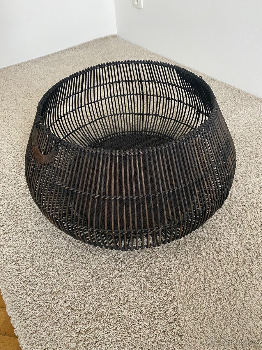 Velký přírodní tmavohnědý koš