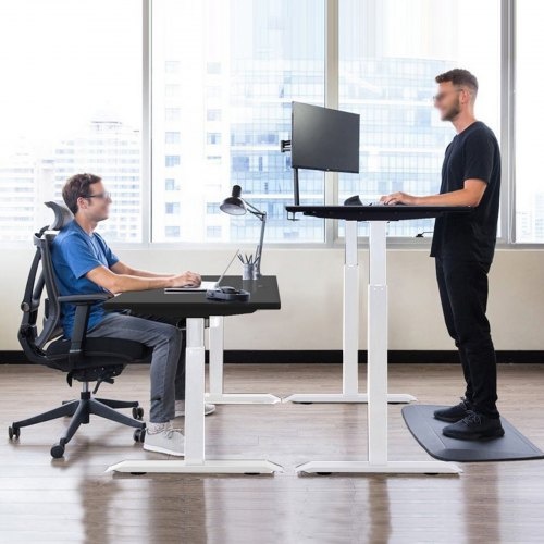 Elektrický polohovací stůl, standup desk, bílý rám