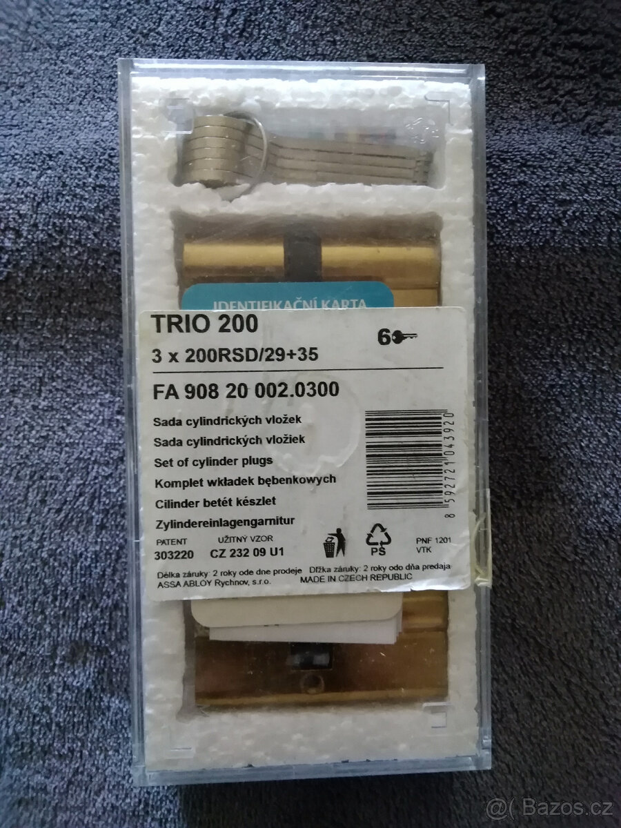Sjednocené cylindrické vložky FAB TRIO 200RSD 29+35 - SLEVA