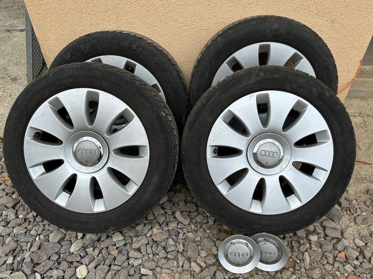 ///ORIGINÁL AUDI DISKY S LETNÝMI PNEU 205/55R16”///ET35///