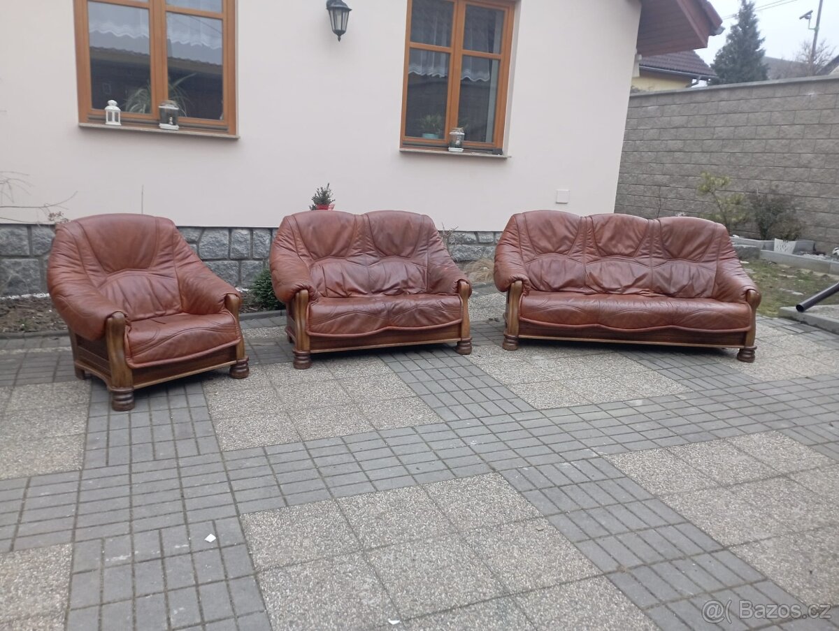 Kožená sedací souprava 3+2+1