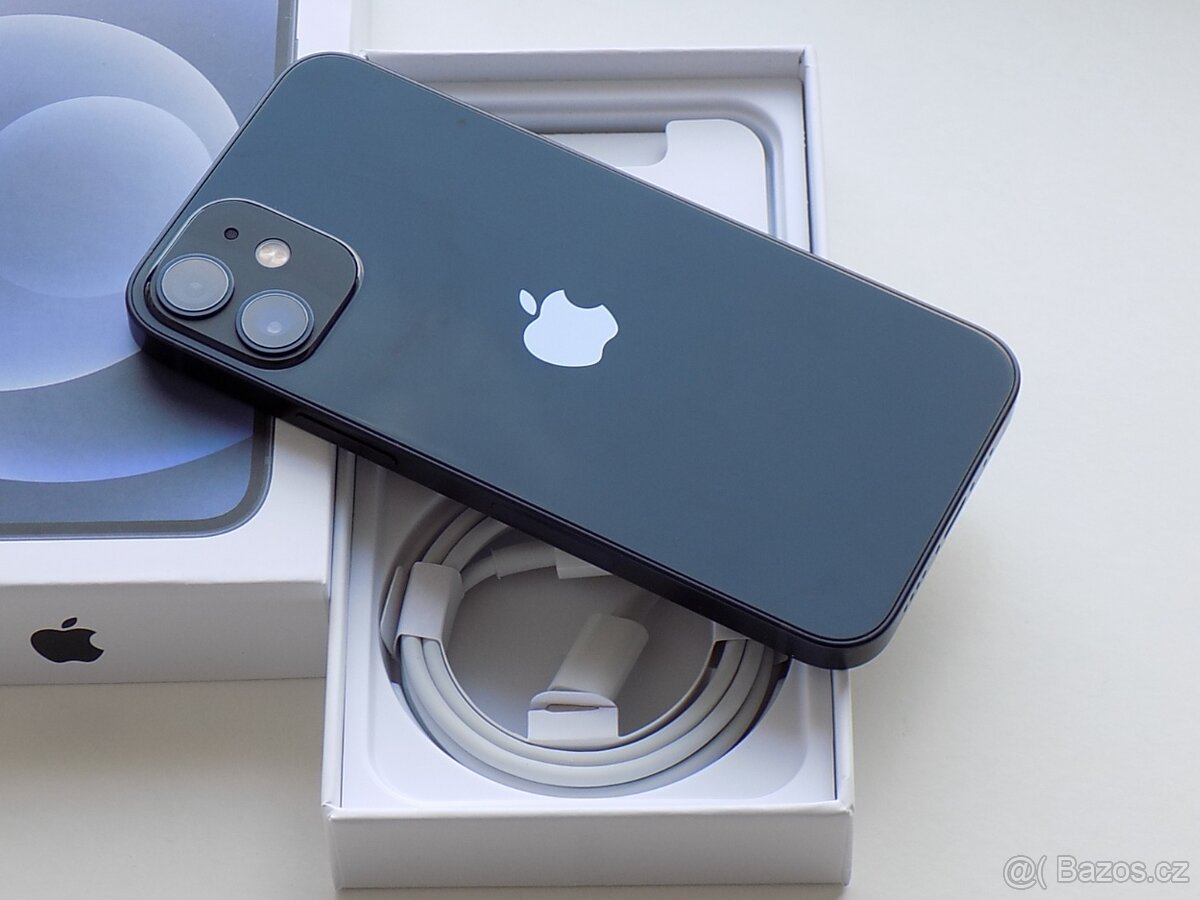 APPLE iPhone 12 mini 128GB Black - ZÁRUKA - 100% BATERIE