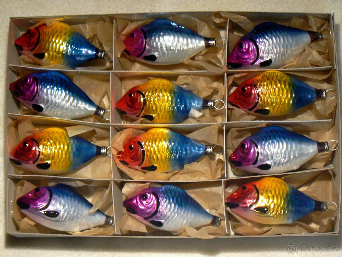 RETRO vánoční ozdoby kapřík