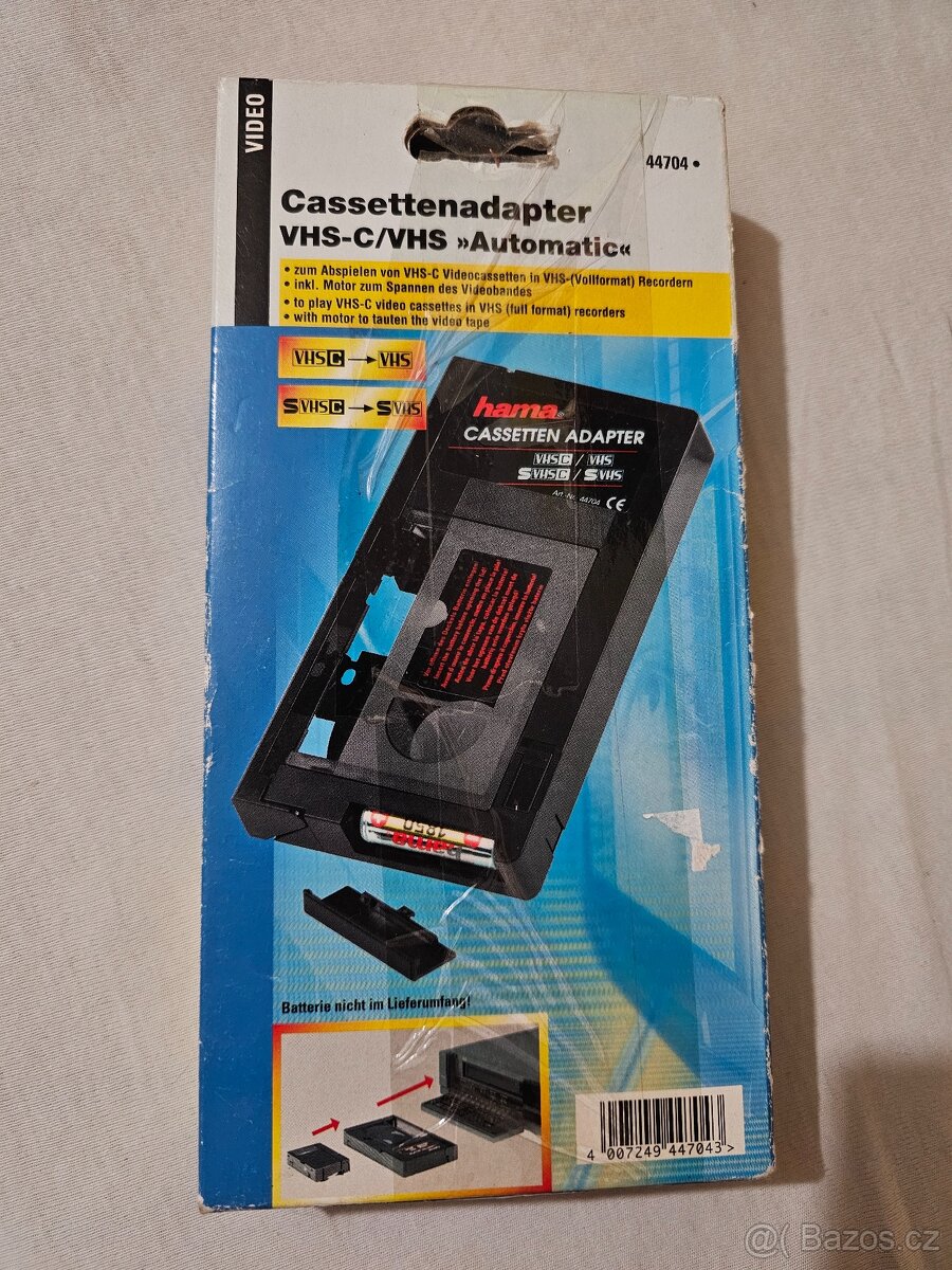Adaptér na kazety VHS-C/VHS