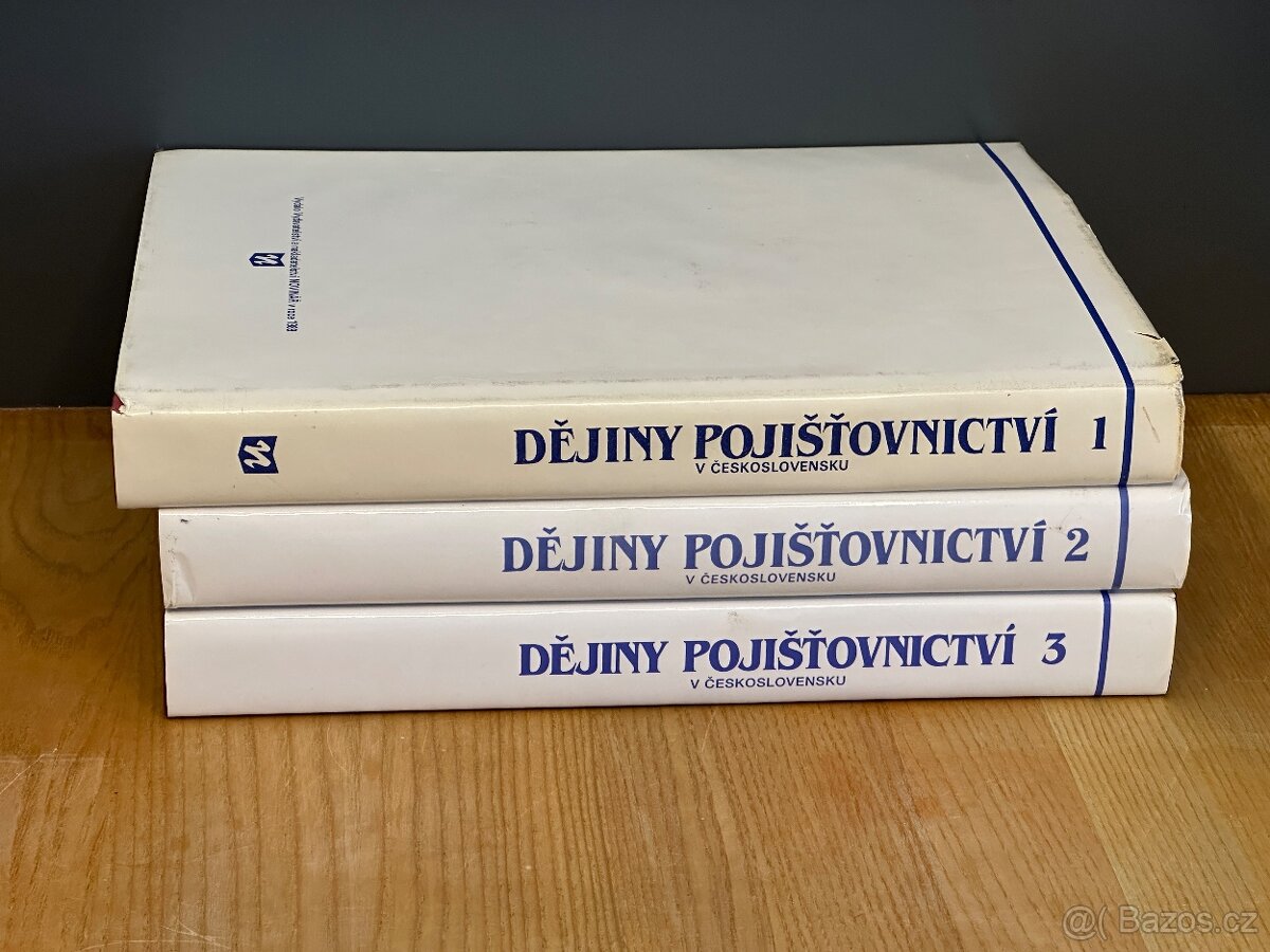Dějiny pojišťovnictví v Československu 1-3 komplet 1.-3. díl