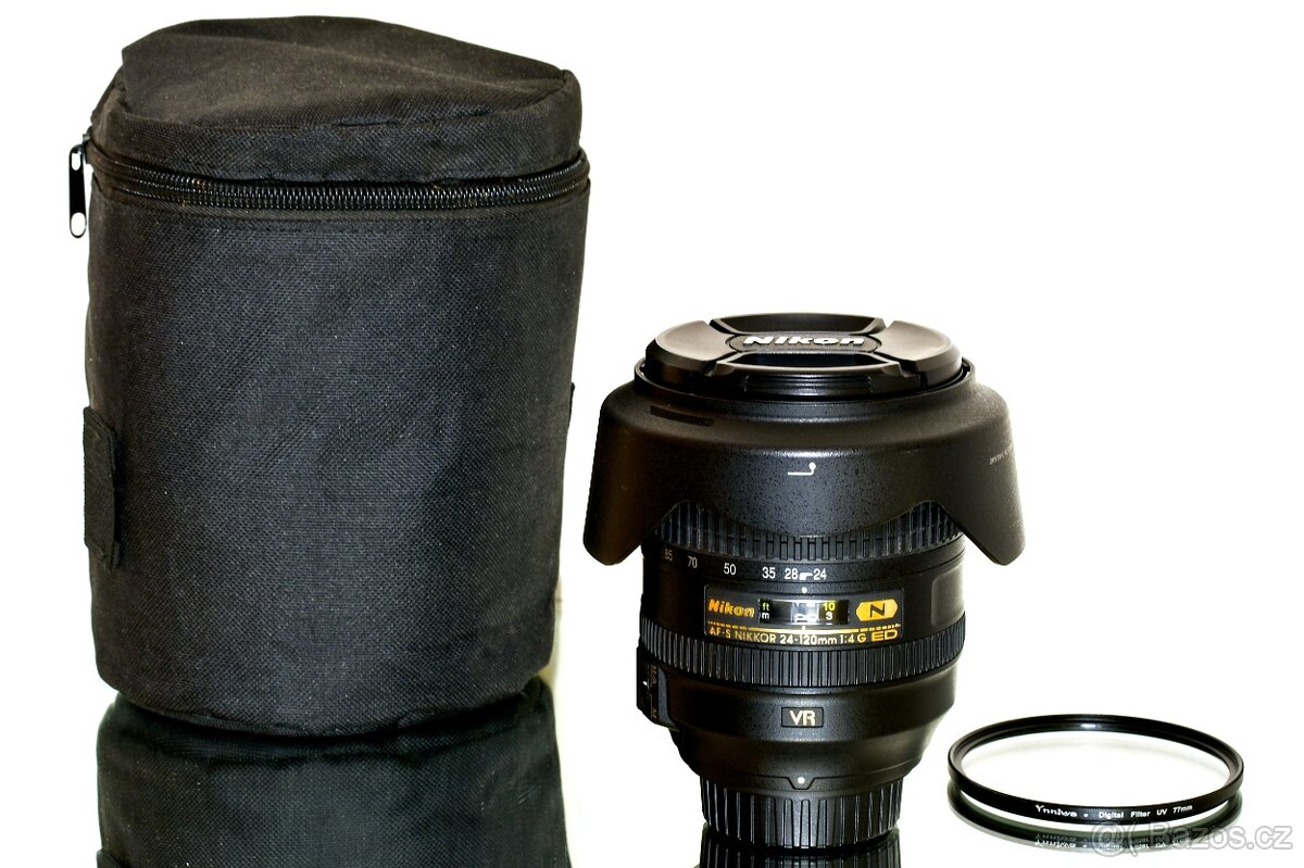 Nikon AF-S 24-120 mm f/4 ED VR Bez známek POUŽÍVÁNÍ