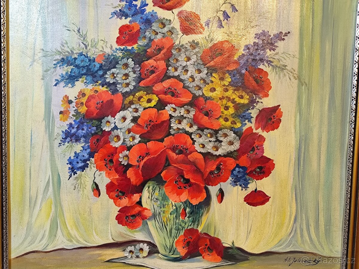 Alois Jalovecký - olejomalba na kartonu 86 x 81 cm