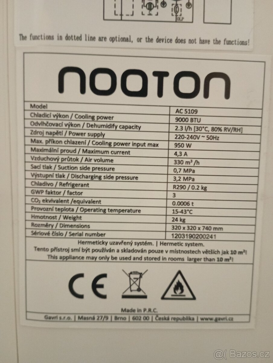 Mobilní klimatizace Noaton AC 5109