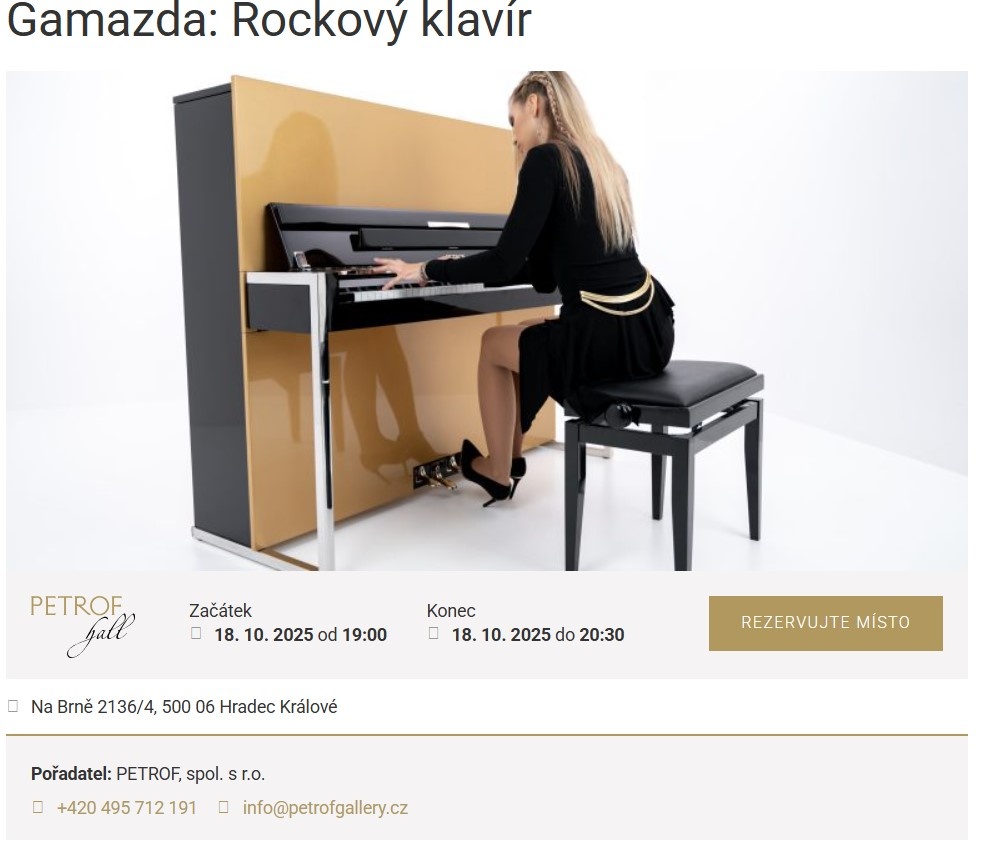 Lístky na koncert Gamazda - Petrof Gallery Hradec Králové