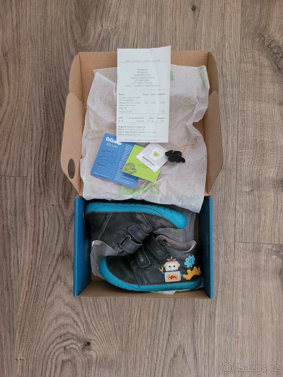 celoroční kožené kotníkové boty barefoot D.D.step