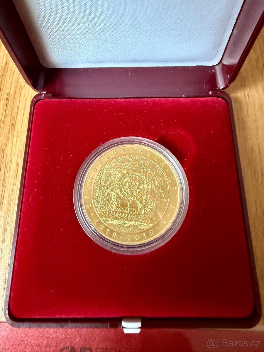 Prodám ZLATOU MINCI 10000 KČ ZAVEDENÍ ČESKOSLOVENSKÉ MĚNY BK