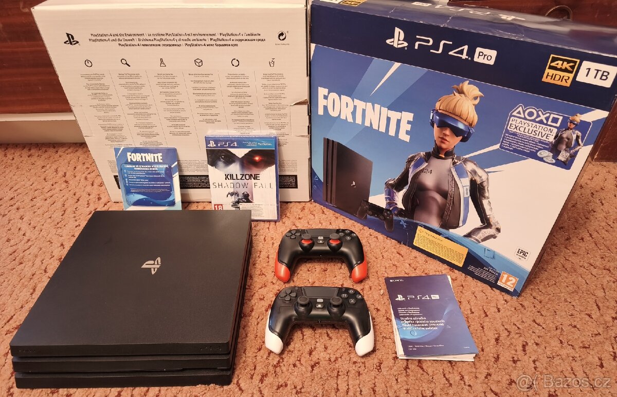 PLAYSTATION 4 PRO 1TB V EDICI FORTNITE A DVA NOVÉ OVLADAČE