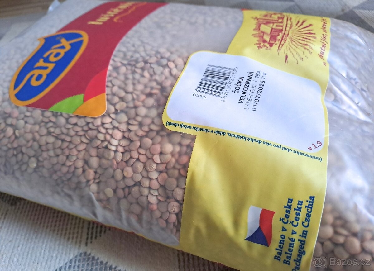 Čočka velkozrnná, český výrobce, VELKÉ 5kilové balení