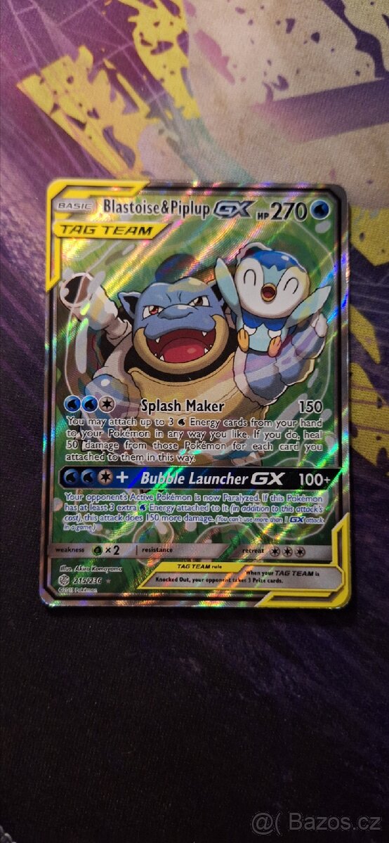 Pokémon Blastoise &Piplup GX #215/236
