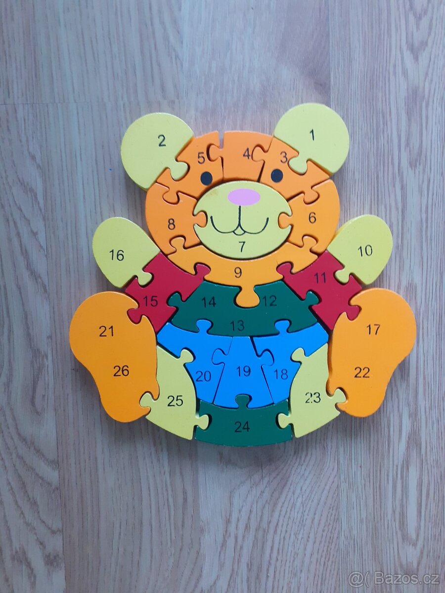 Dřevěné puzzle medvídek