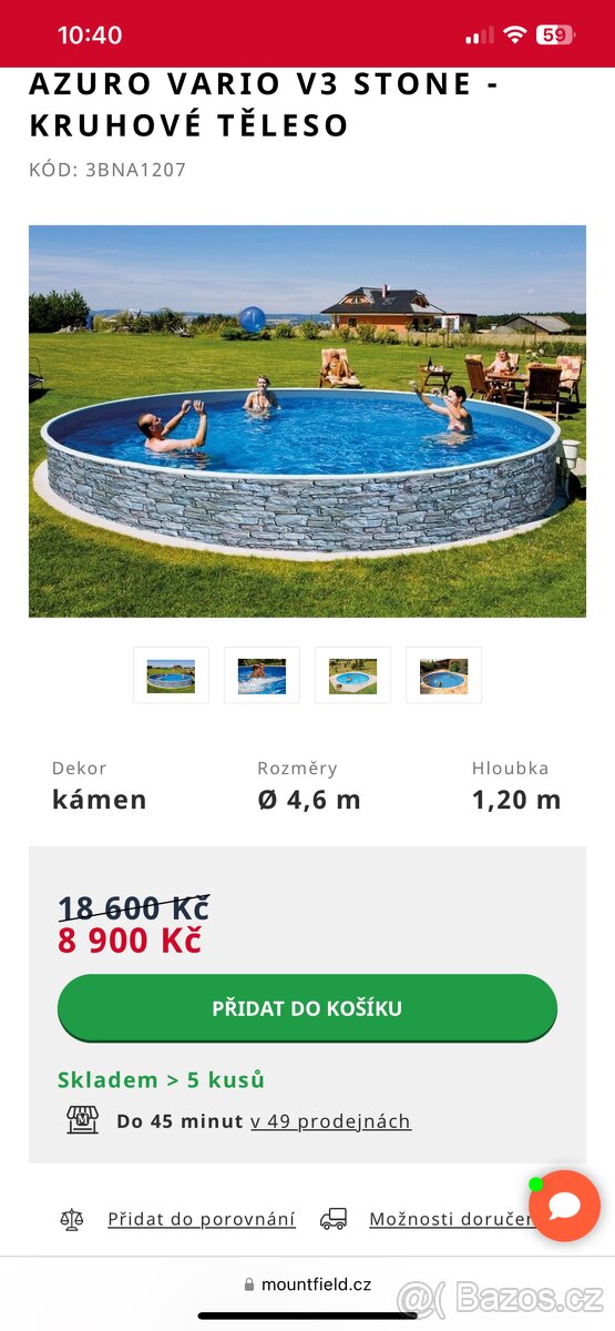 Bazen aruro 4,6 m úplně novy s filtraci a vším ostatnim