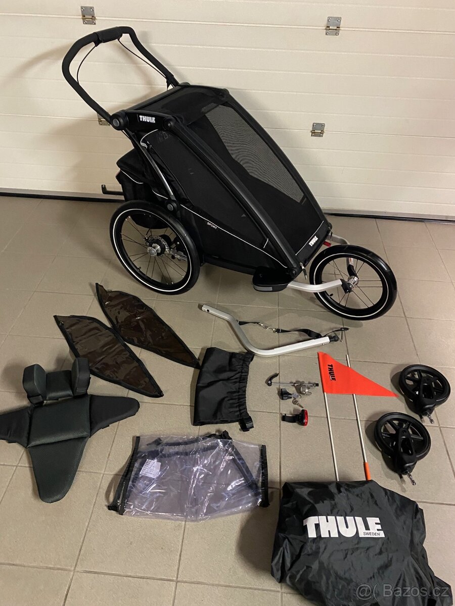 🖤🤍 NOVY Thule Chariot Sport all black + 3 sety 🤍🖤