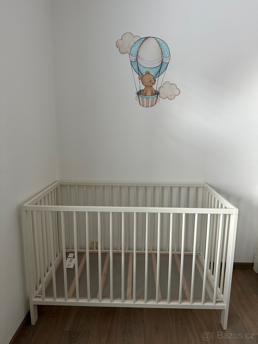 Dětská bíla postýlka 120x60 Ikea Gulliver