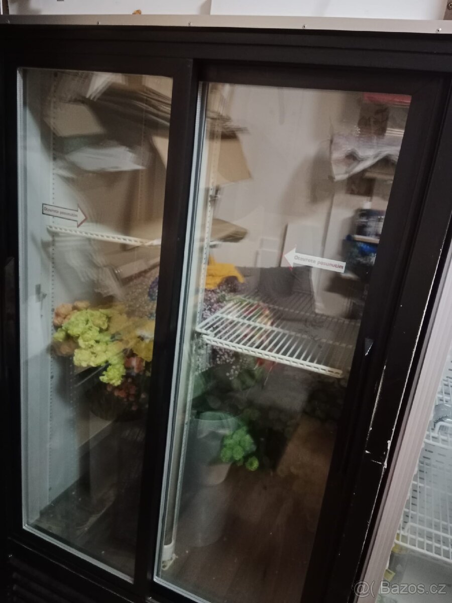 Prosklená dvoudveřová lednice na nápoje