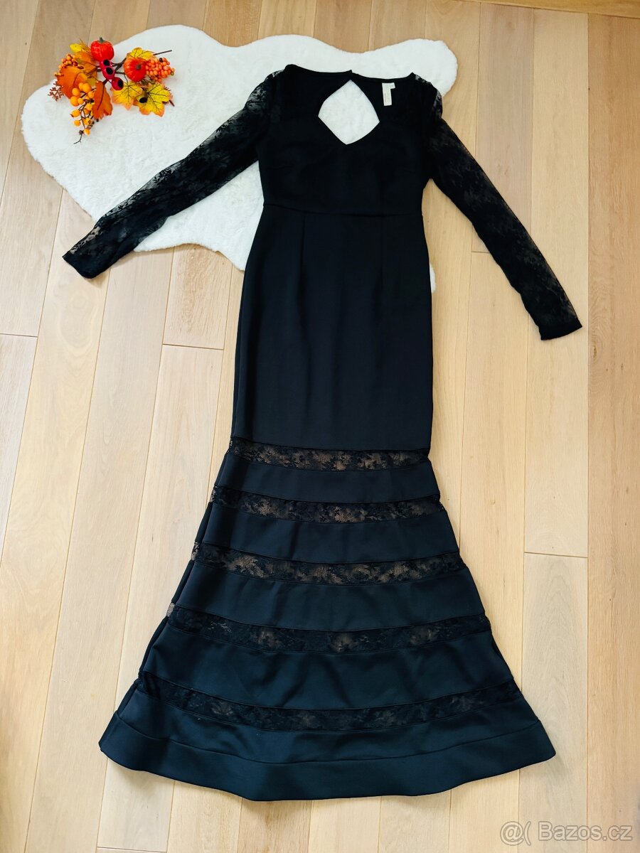 Dlouhé černé večerní/plesové šaty, vel. M