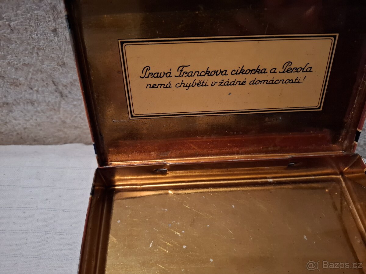 Plechová krabička káro frankovka 2×