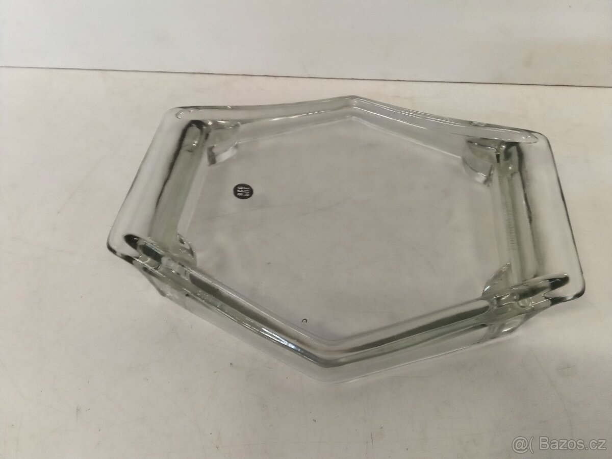 PUEBCO nový mincovník, tác na peníze, skleněný originál