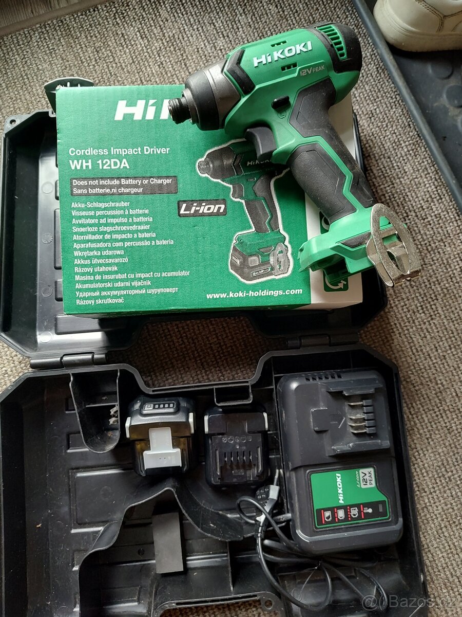 Rázový utahovák Hikoki 12V, dvě baterie, kufr