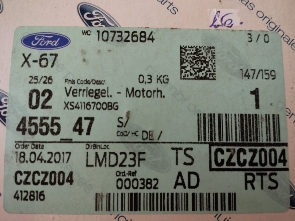 FORD FOCUS zámek přední kapoty