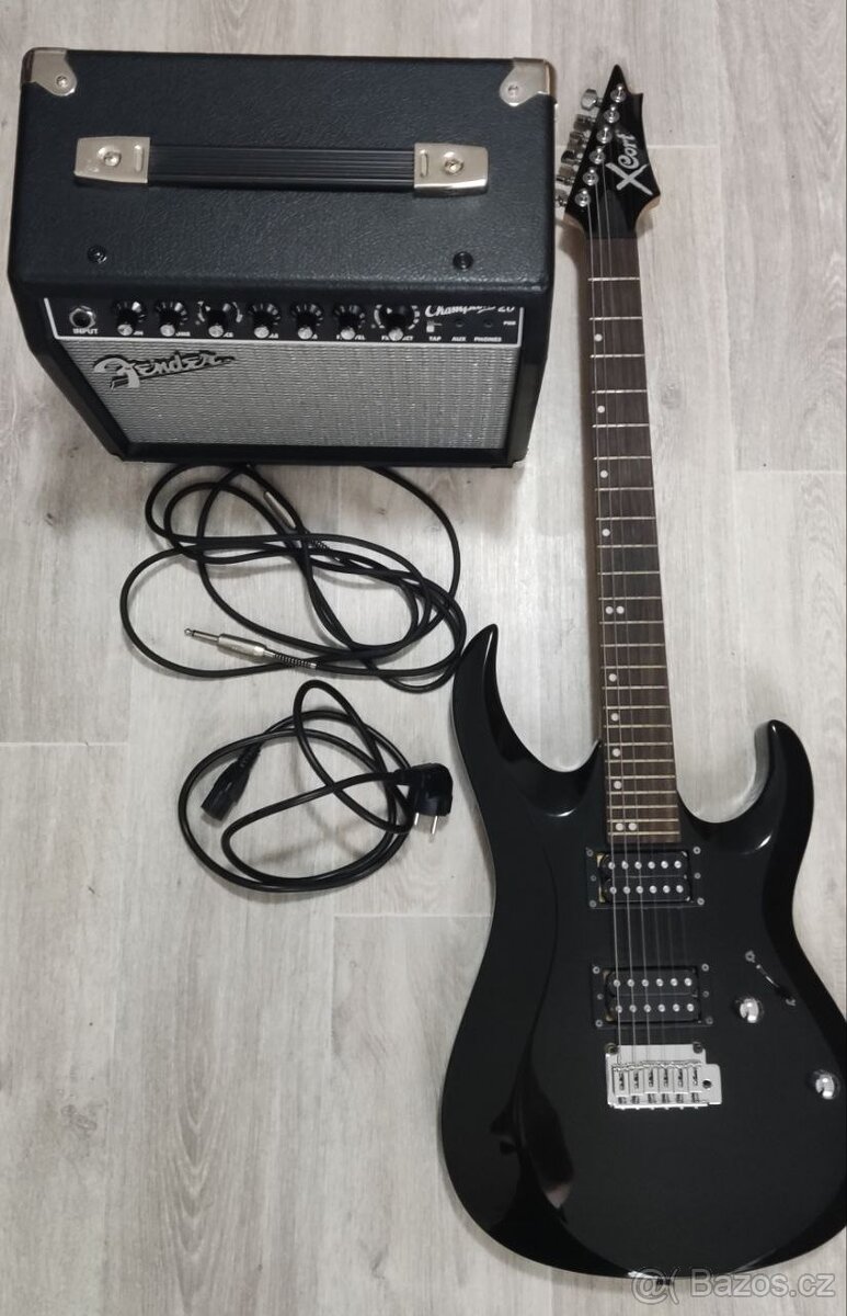 Prodám elektrickou kytaru Cort a kombo Fender 20W