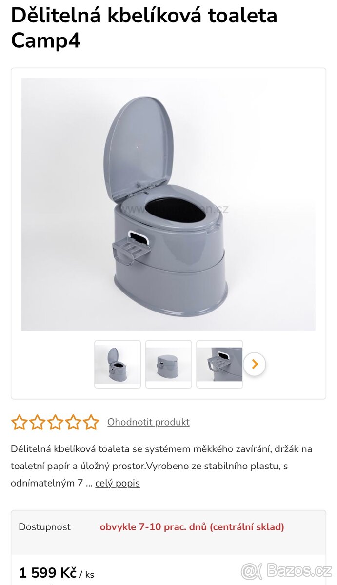 Dělitelná toaleta ( záchod) kemp a jiné