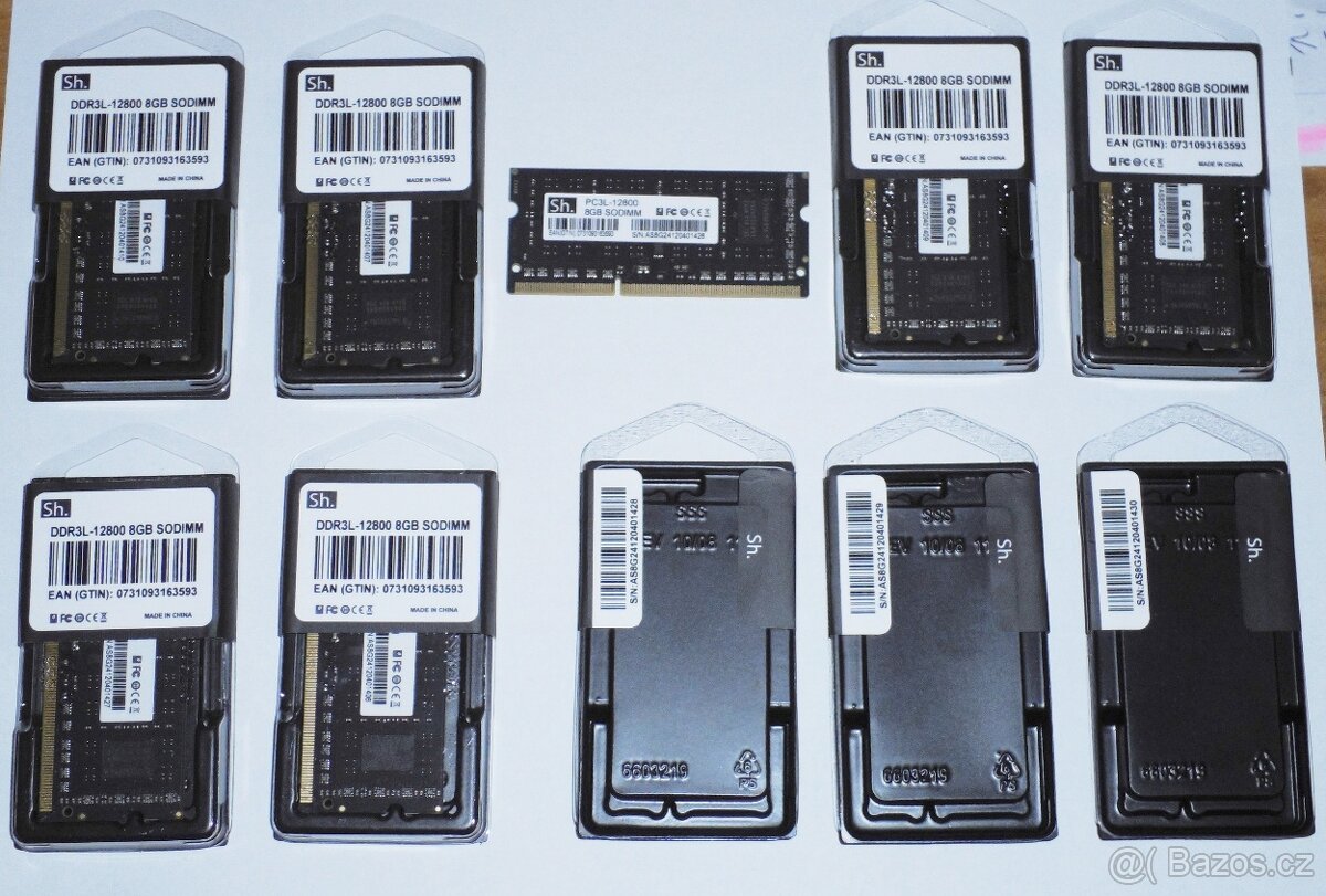8GB DDR3L-1600 SODIMM Samsung nové zapečetěné memtest OK