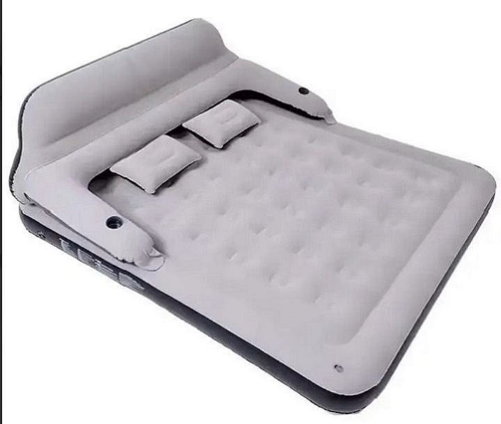 Nafukovací postel max. 250kg s opěrkou na záda + 2 polštáře