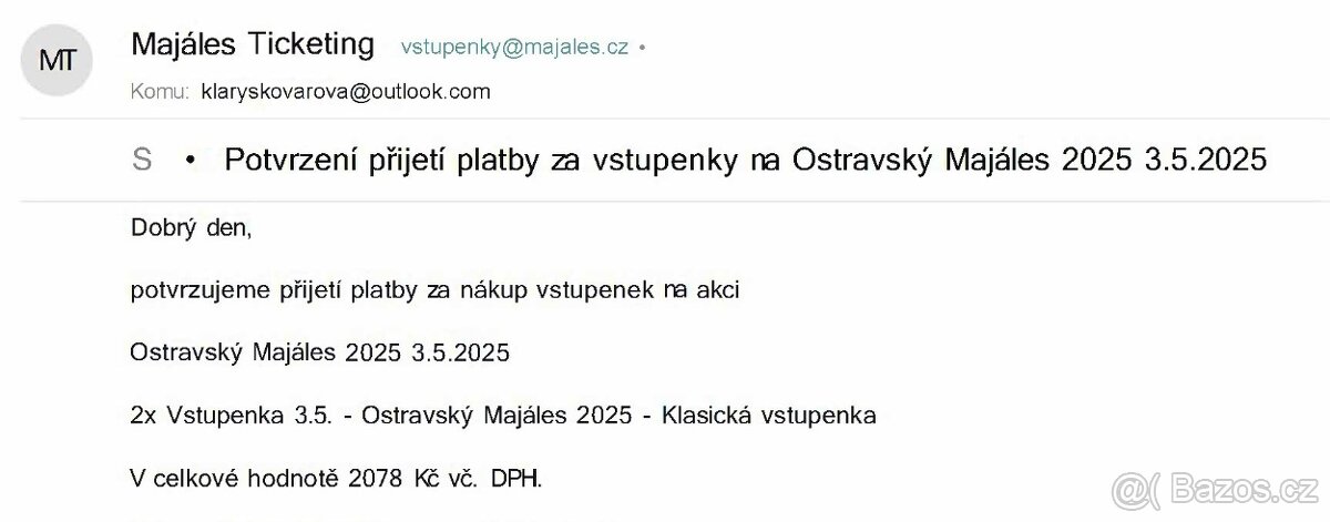 Ostravsky Majáles -Vstupenky Klasické