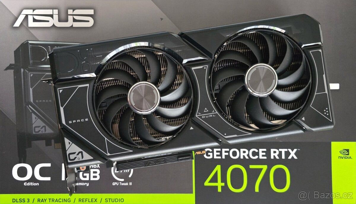 ASUS DUAL GeForce RTX 4070 O12GB – TOP stav