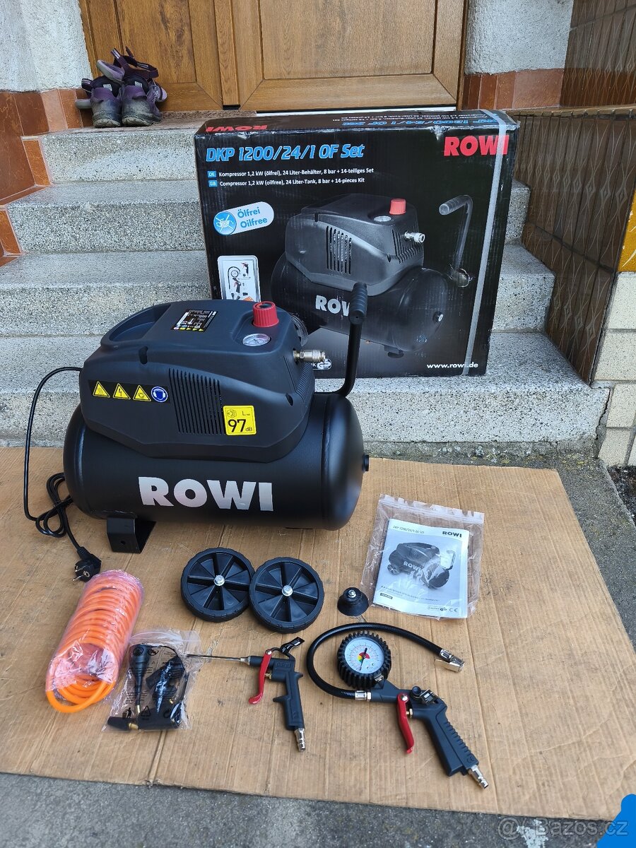 Prodám NEPOUŽITÝ Bezolejový kompresor ROWI DKP 1200/24/1 OF