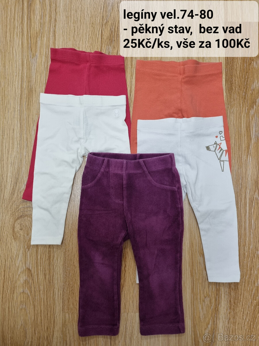 kalhoty, tepláky, kratase vel. 74/80 cca 6-12m