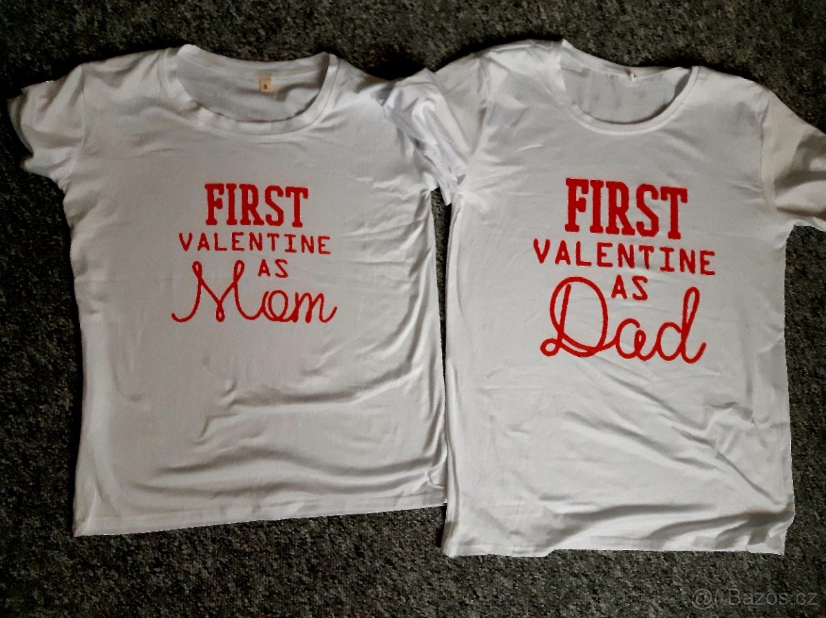 Valentýnská rodičovská trička