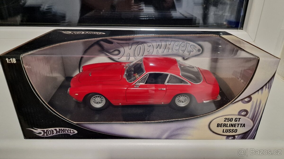 Hotwheels 1/18 Ferrari 250Gt Berlinetta Red Hot Nové