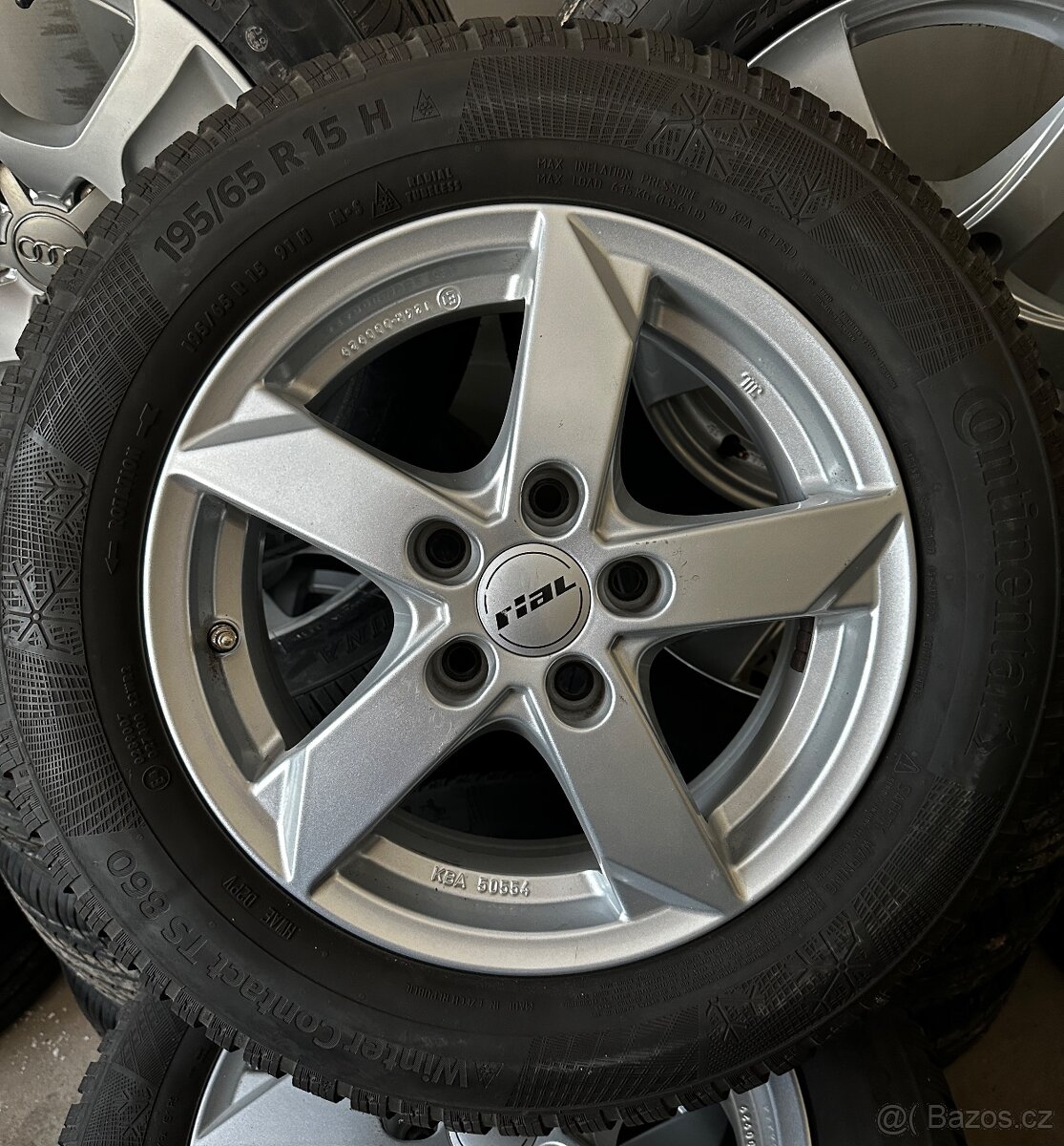 5x112 R15 6J ET43 Rial Kodiak + 195/65 R15 zimné Continental