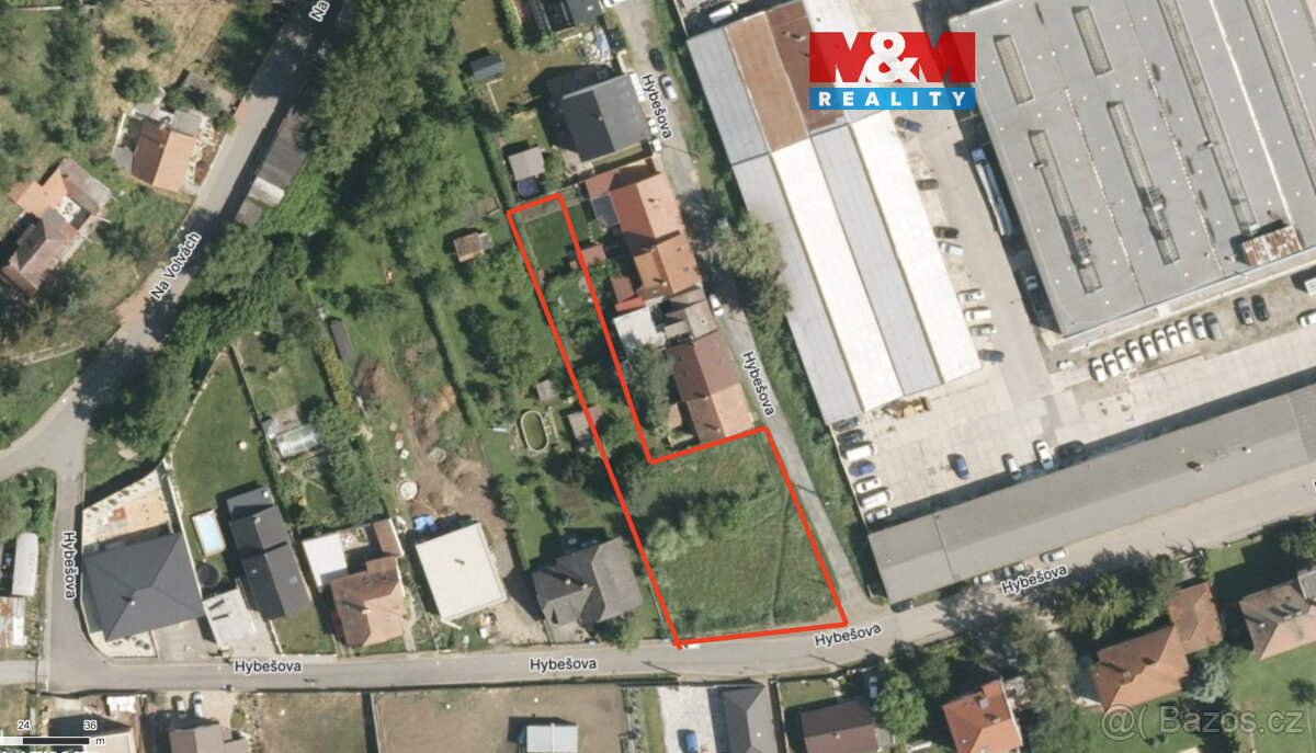 Prodej pozemku k bydlení, 1629 m², Ivančice, ul. Hybešova