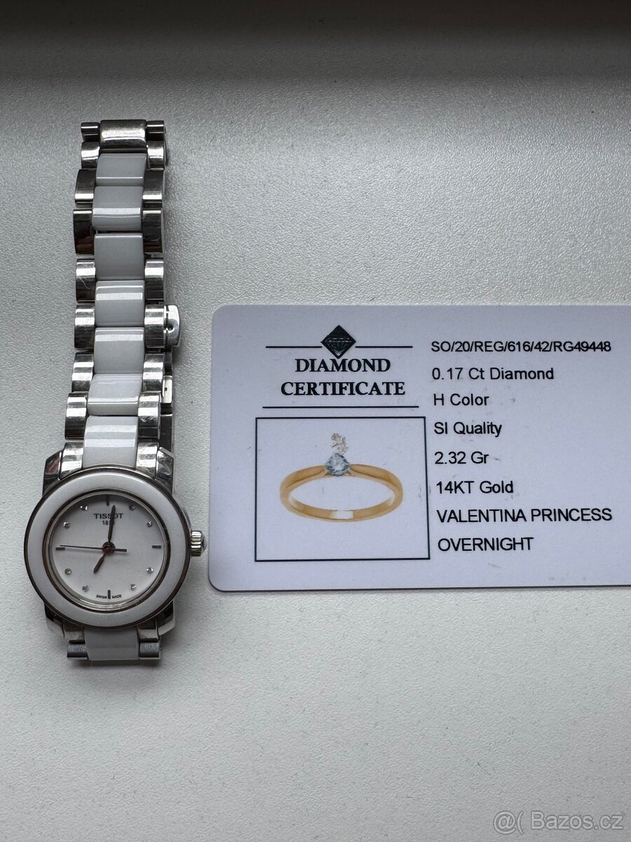 Dámské hodinky TISSOT Cera Diamonds + certifikát