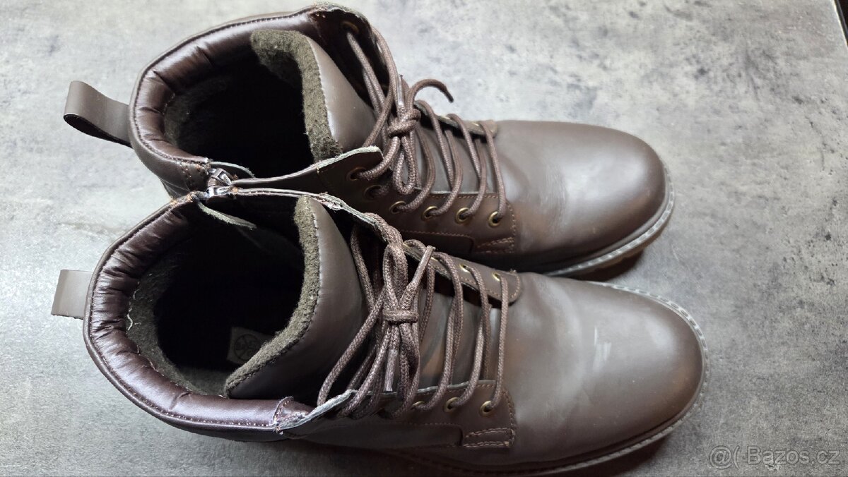 Zimní pánské kožené boty č. 46/11.5 Esmara
