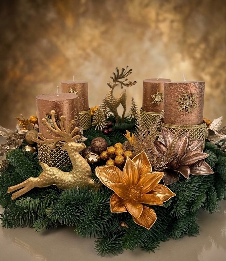Adventní věnec - Mocha Mousse -Luxusní Dekorace