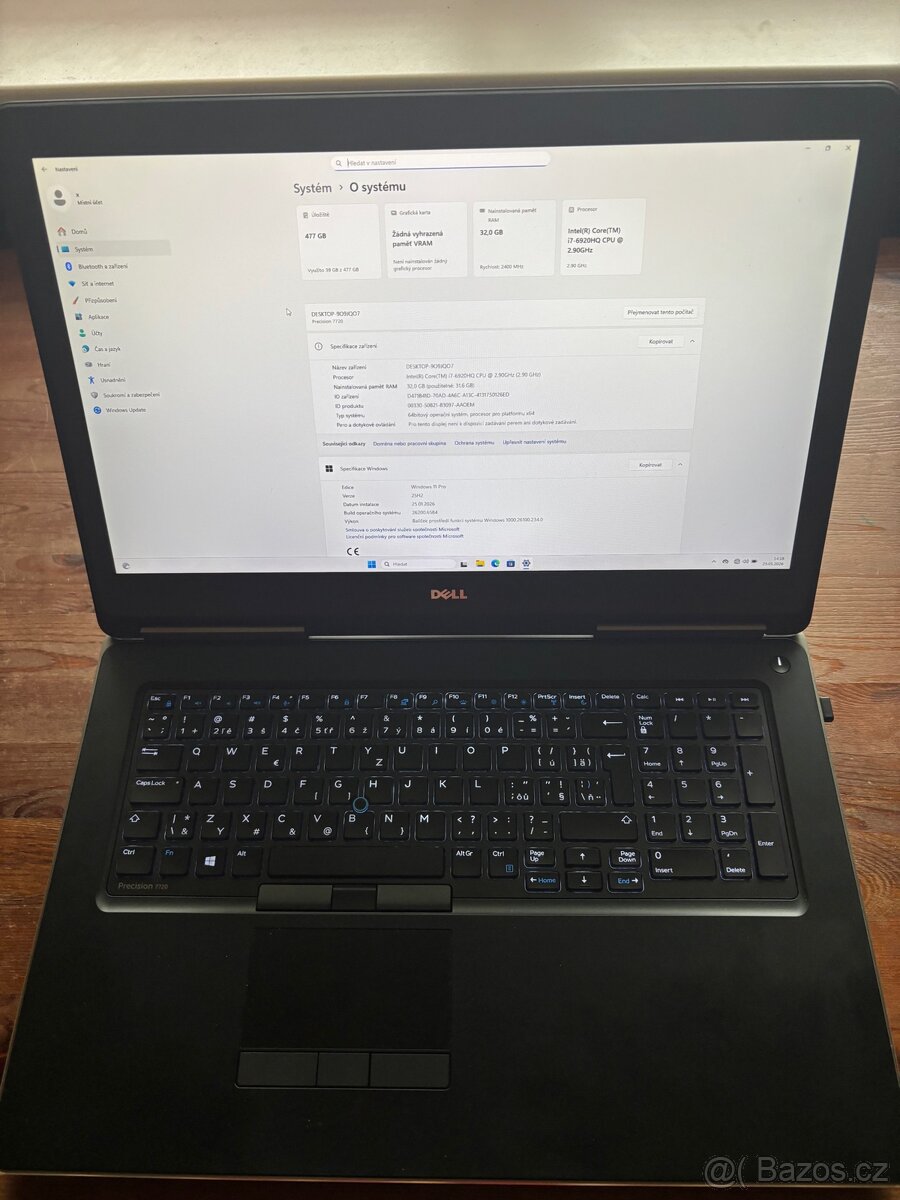 Dell Precision 7720 mobilní pracovní stanice