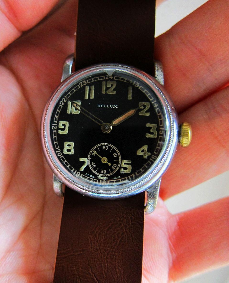 Starožitné pilotní letecké hodinky Luftwaffe RELLUM funkční