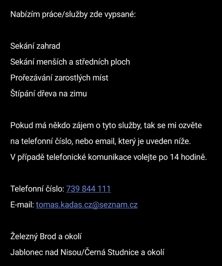 Nabídka práce/služby