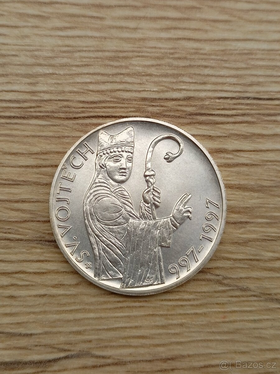 Stříbrná 200 Kč 1997 sv. Vojtěch