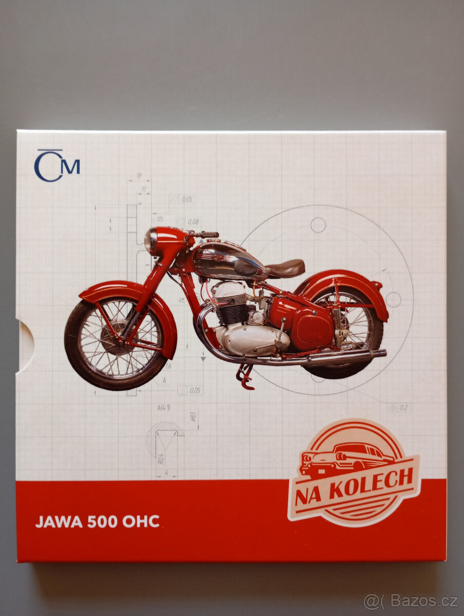 Stříbrná mince Na kolech - Motocykl JAWA 500 OHC proof