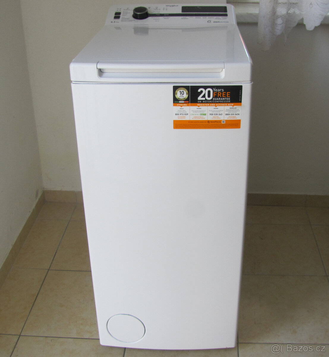 ÚZKÁ VRCHEM PLNĚNÁ PRAČKA WHIRLPOOL - A+++ - 6,5kg