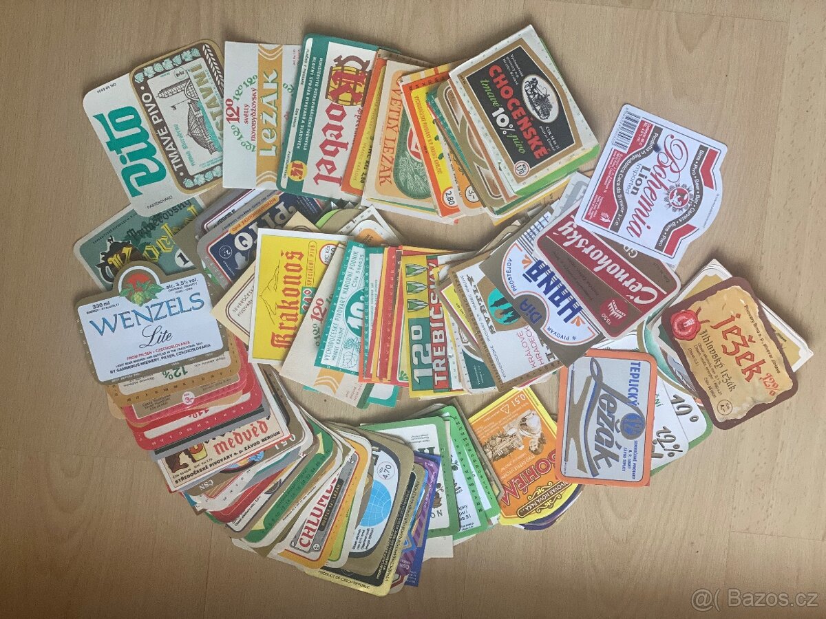 Pivní etikety - ČSR, ČR - více než 500 kd, každá je jiná